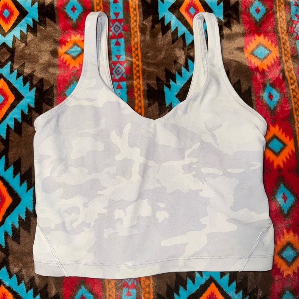 white camo lululemon align tank top